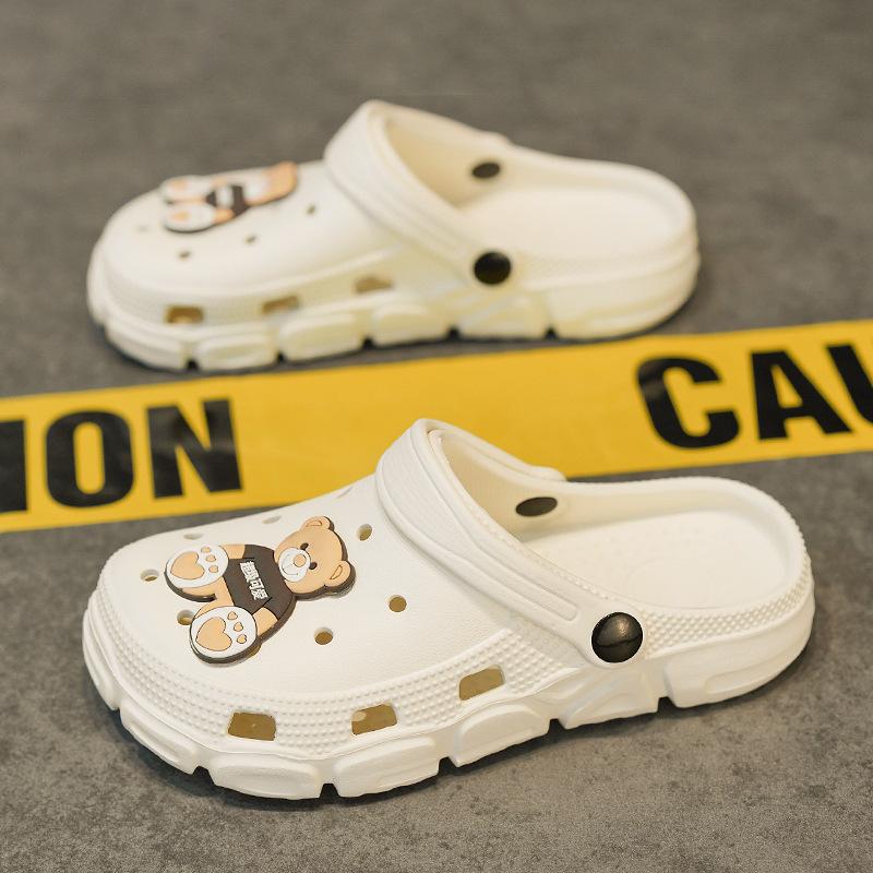 

Детские дырчатые туфли увеличивают рост летней обуви для девочек, нескользящие, новые 2025 года, eva, с закрытым носком, на мягкой толстой подошве, крутые шлепанцы 39 грязно-белый