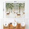Winter Christmas Deer Tapestry,Rustic Christmas Wall Tapestry For Bedroom, Winter Snowy Forest Xmas Deer Tapestries Wall Hanging