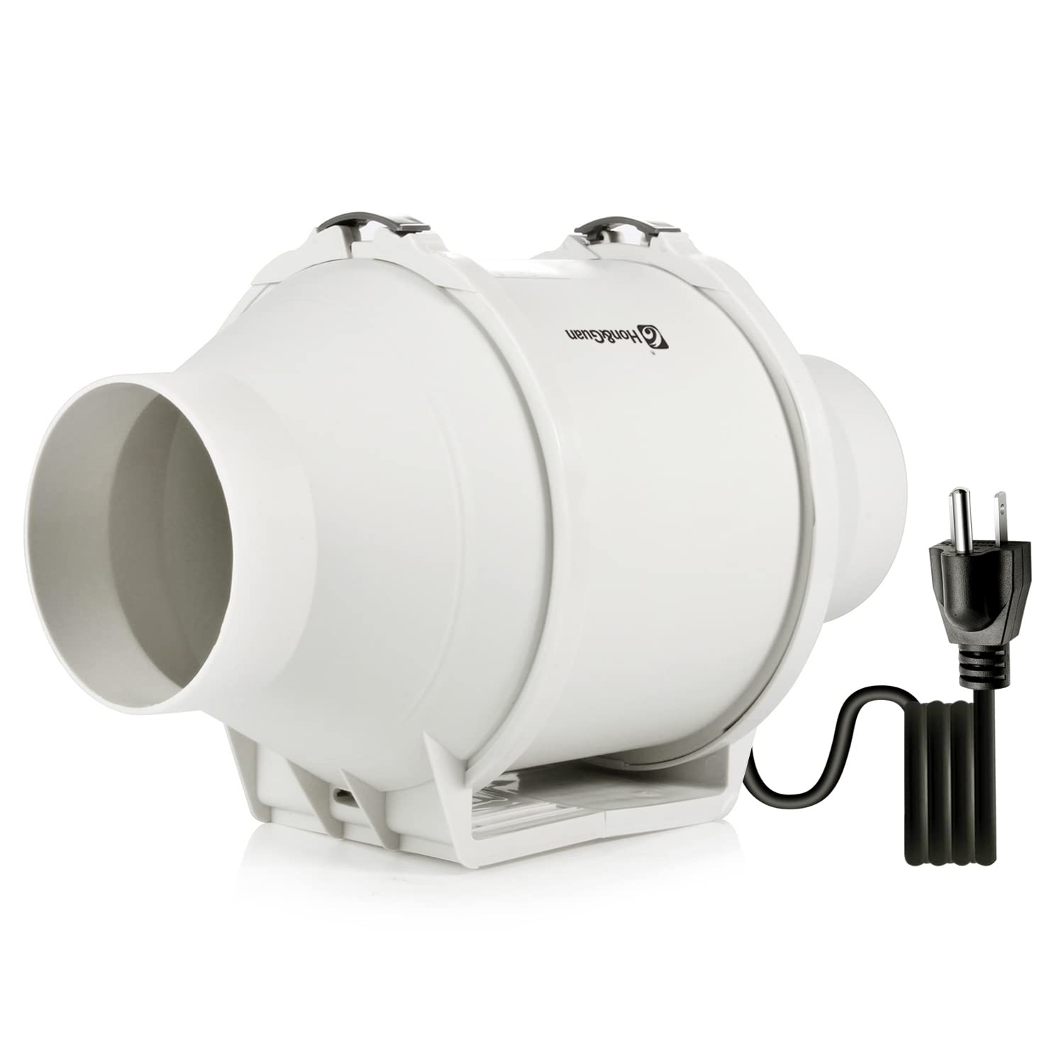 

Канальный вентилятор 100мм Тихая система Зарегистрированный канальный вентилятор для покраски дома Круглый промышленный вентилятор Hon&Guan Мощный, Энергосберегающий, [Магазин с чеками] белый