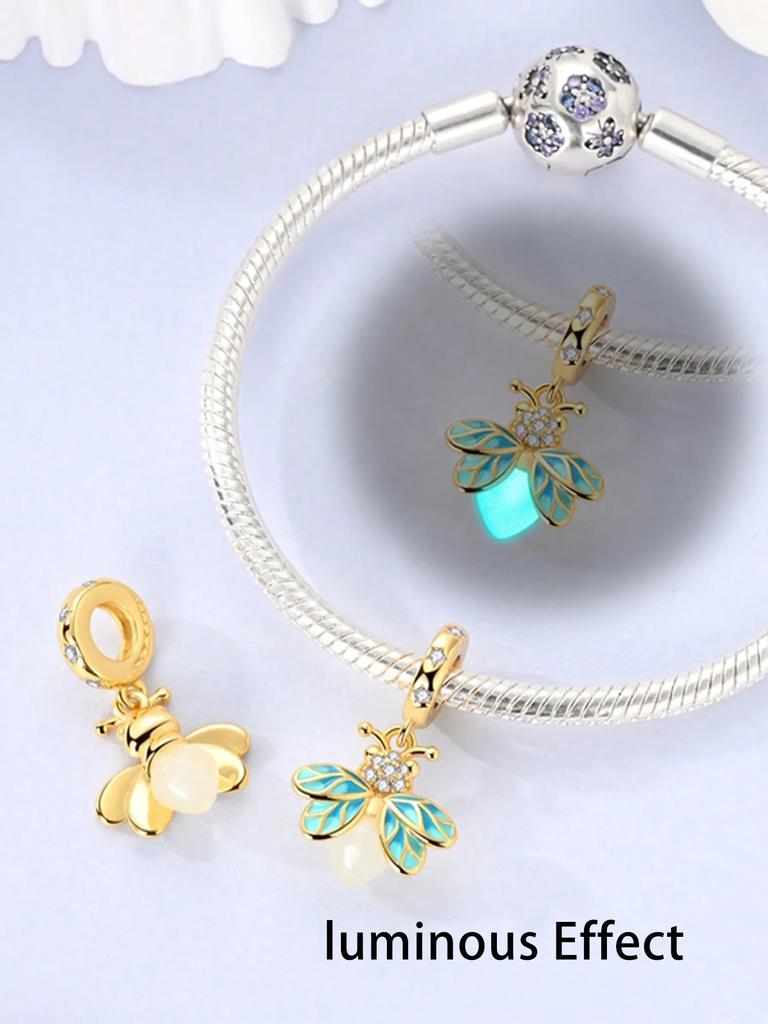 Charms Plata Copper Colors Firefly Daisy Beads Charm Pendant For Original Bracelet For Women Diy Jewelry Love Gift