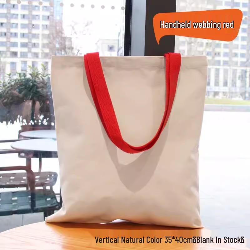 High-End Custom Logo Canvas Tote Bag - White, Blank, Personalized Printing