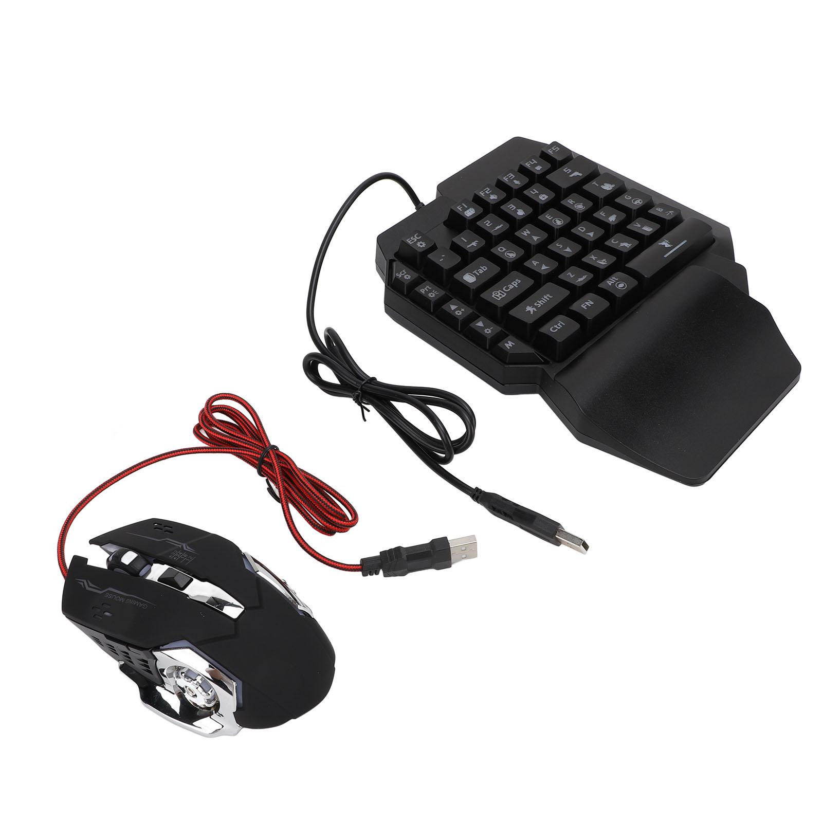 

Игровая клавиатура One Hand RGB с подсветкой, мышью, конвертером и регулируемой подставкой для телефона 4 в 1