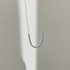 Korean ins style handmade beaded high-end sense simple round beads stacked collarbone chain S925 sterling silver necklace