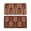 5 Grid Double Heart Shaped Silicone Non Stick Lolly Chocolate Cookie Candy Mold