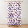 Biology Floral Stall Shower Curtain, Vintage Garden Plants Herbs Flowers Botanical Design, Fabric Bathroom Decor Set With Hooks