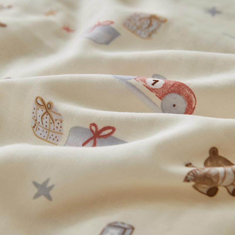 Ensemble de quatre pièces en pur coton à double fil de qualité maternelle et infantile de catégorie A, ensemble de quatre pièces en coton de style crème, drap de lit et housse de couette