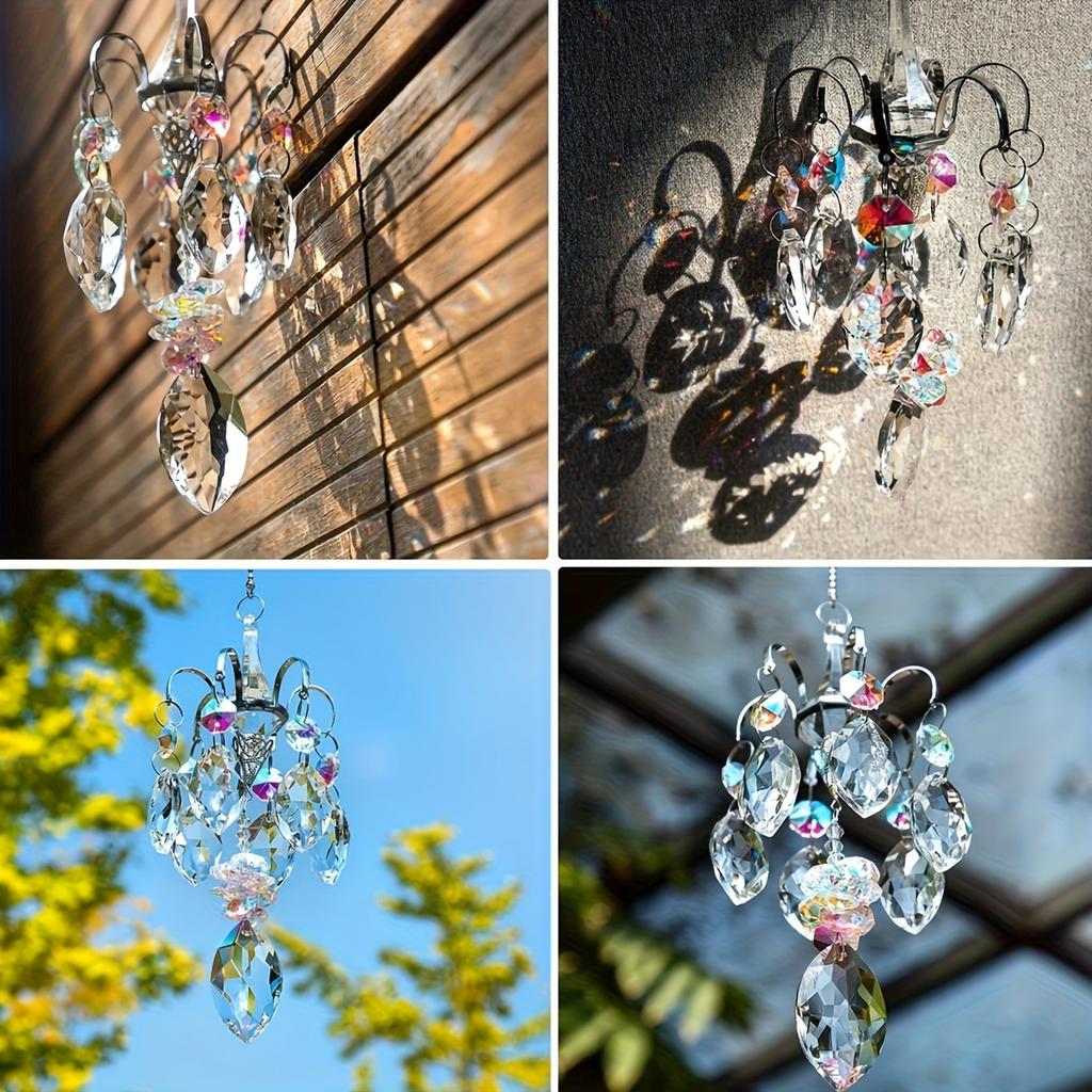 Glass Outdoor Hanging Light Catcher Ornament for Garden Patio Decor