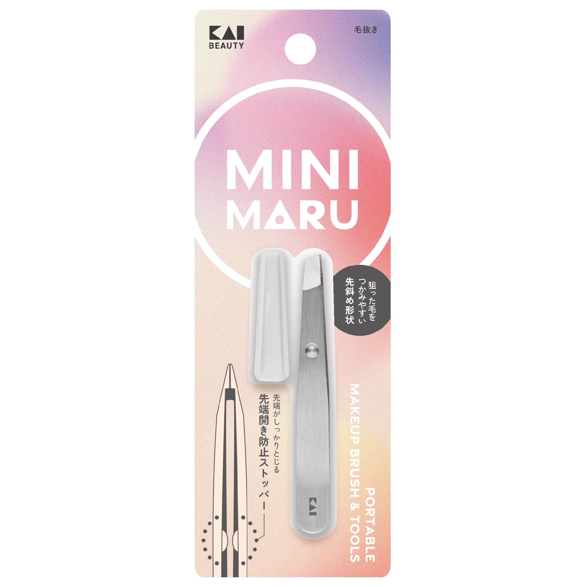 

Kai Corporation Mini Maru Mini Strong with KQ2203 Tweezers, Size, Catch, Cap, Portable,