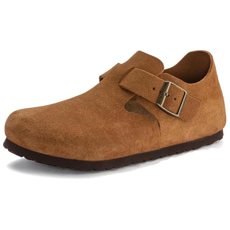 Birkenstock London Suede Leather Mink Unisex Sneakers Brown 1023519