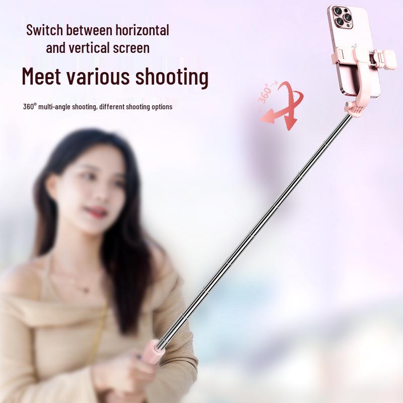 Bluetooth Selfie Stick with Remote & Fill Light for Mobile Streaming