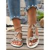 36-43 Size New Butterfly Rhinestone Flat Sandals with Soft Sole and Beach Heel Sandals