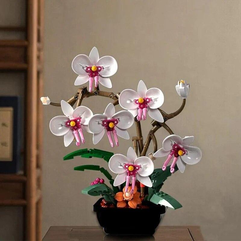 Creativ Fluture Orhidee Phalaenopsis Model în ghiveci Blocuri de construcție 10311 MOC Flori Plante Bonsai Cărămizi Jucării Cadoul de Valentine's