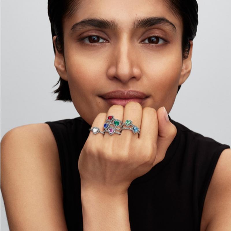 Pandora Elevated Princess Blue Heart Ring 198421c09