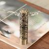 Alloy Cylindrical Incense Burner with Phoenix and Dragon Design for Indoor Sandalwood Offering to Buddha.