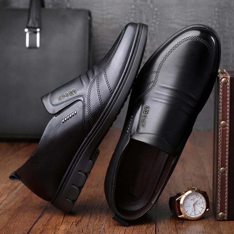 Leather Shoes Men's Autumn Men's Business Casual Shoes Fashion Lightweight and Comfortable PU Face Driving Shoes Breathable and Comfortable
