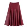Zbzr Autumn New Women clothes Western Style Imitation Leather Elegant Temperament Patchwork Midi Skirt 8500910-