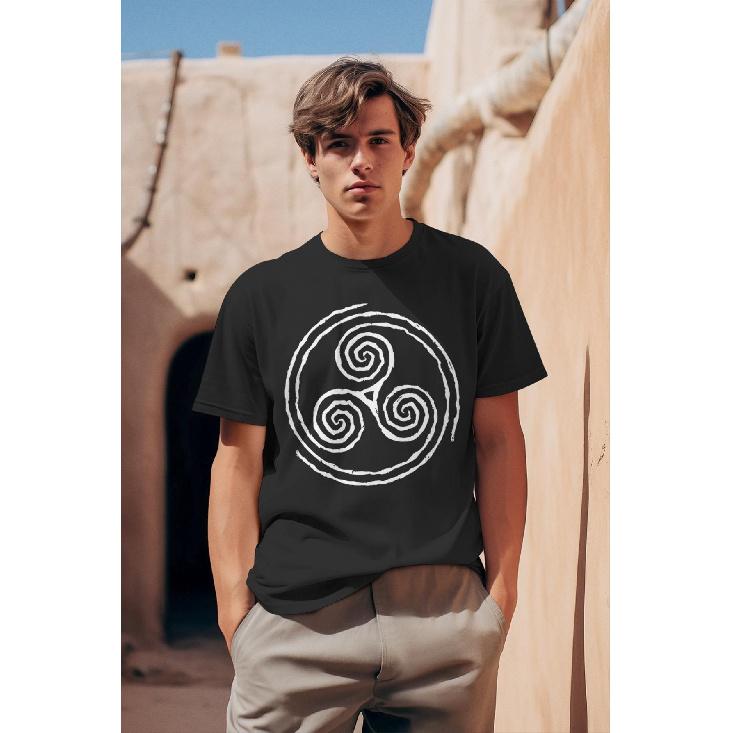 Triskelion oder Triskele Keltisches Symbol der ewigen Bewegung T-Shirt Tee Unisex Für Mann Geschenk Baumwoll-Schlafanzug Nachtwäsche