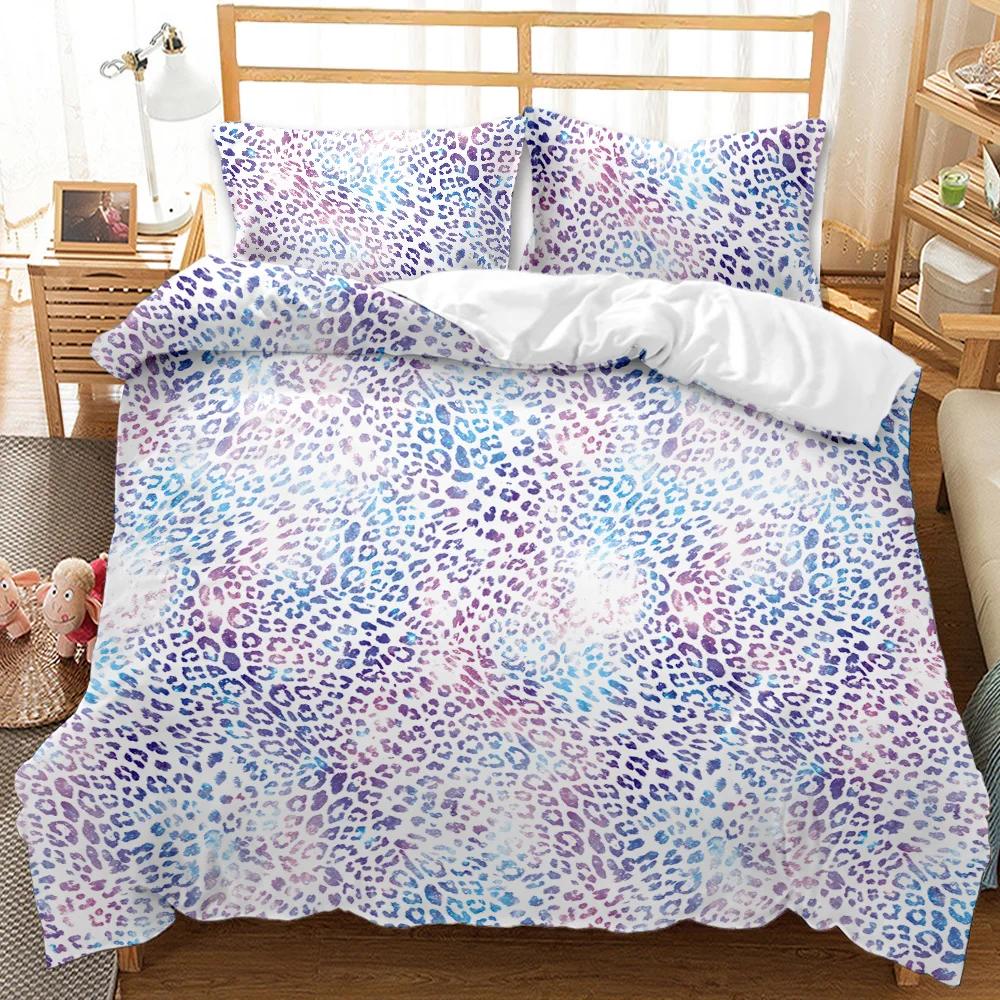 

Пододеяльник с леопардовым принтом, комплект постельного белья для взрослых, комплект постельного белья с изображением леопарда и животных из Африки, размер Queen King, полиэстер, одеяло 70x133cm 2pcs