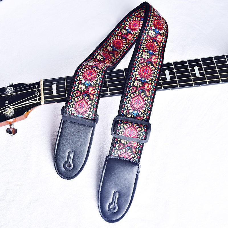Premium Extended & Thickened Embroidered Guitar Strap - Musical Instrument Accessory