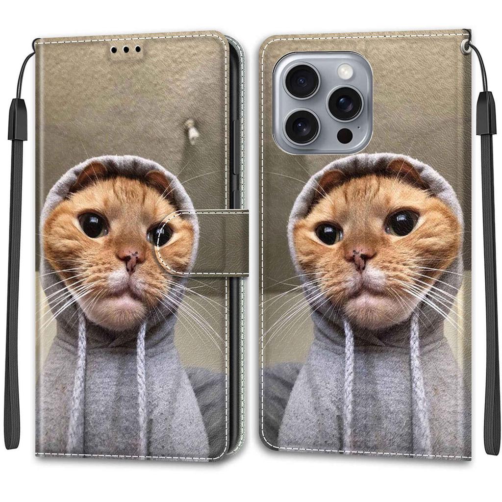 Luxury Painted Leather Case Wallet Book Style Protective Cover for Apple iPhone 16 15 14 13 12 11 Pro Max 16Pro 15Pro XR XS Max 7Plus 8Plus SE4