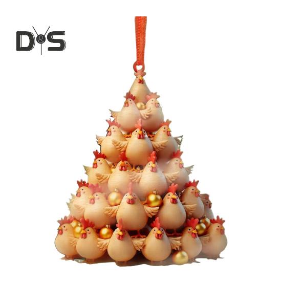 

Подвеска в виде елки с изображением животных, акриловая, сложенная в стопку, украшение на елку в виде животных из мультфильмов, украшение для праздничного декора, подарка Cock