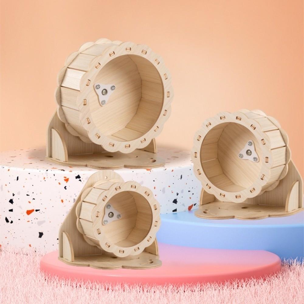 High Quality DIY Wooden Running Wheel Removable Silent Exercise Wheel Exercise Toy for Hamster