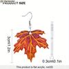 2D Flat Maple Leaf Pattern Acrylic Dangle Earrings Canada Fall Thanksgiving Gift Women's Jewelry
