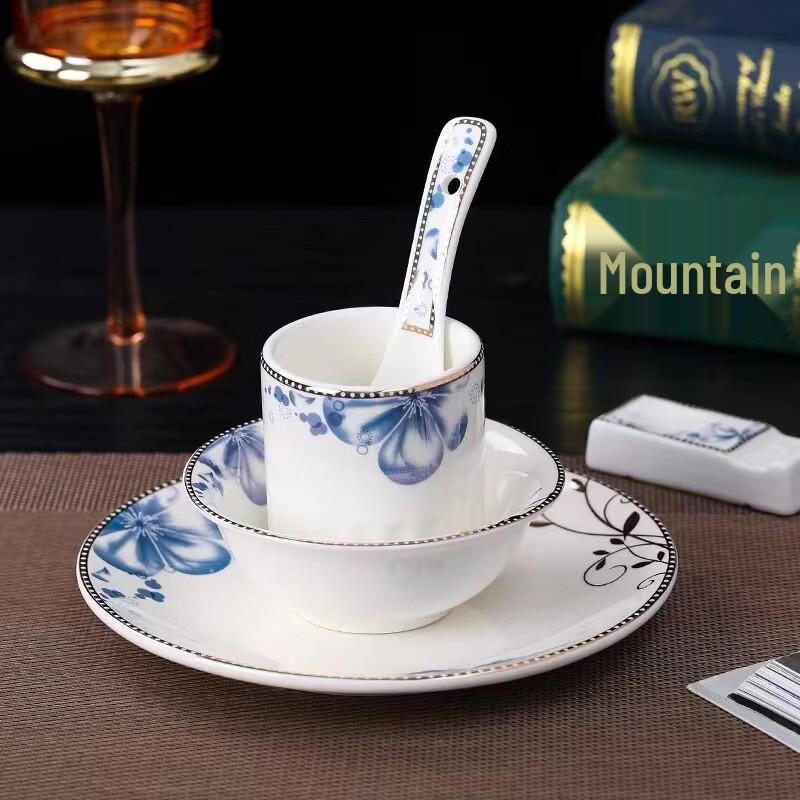 Dajujiang Gold-Rimmed Bone China Tableware Set