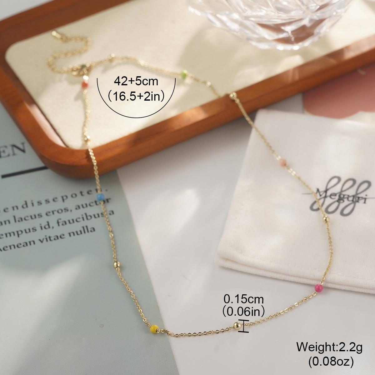 Цветной дофаминовый ожерелье женское нишевый цвет капающее масло слоистый дизайн двухслойное бусины ожерелье женское