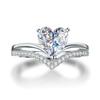 Luxury Crown Valentine'S Day Ring, Micro V-Shaped Love Ring Kuaishou Internet Celebrity