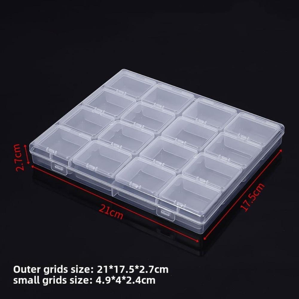 Plastic Transparent Storage Box DIY Earrings Storage Case  Jewelry Storage Accessories