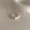 Women's High-End Creamy White Glazed Heart Ring – Fashionable Index Finger Accessory