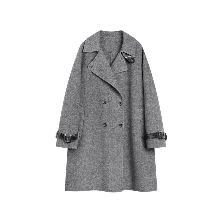 ELLE French Double-Breasted Lambswool Casual Versatile Double-Faced Wool Coat Women coats EN52911