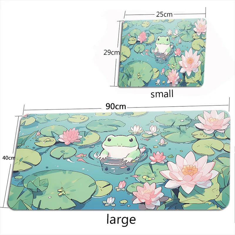 Cute Frog in the Pond Mouse Pad Large Computer Office Game Table Mat XXL Rubber Non-slip Gaming Keyboard Mousepad Long Desk Pads