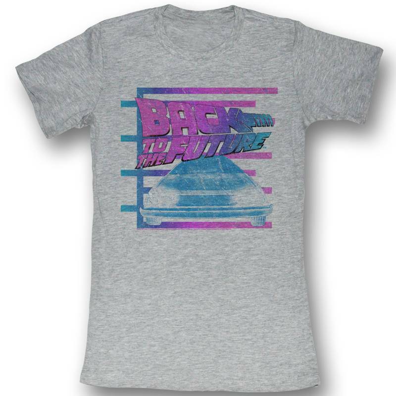

Back to the Future Barred Future Gray Junior Women s T-Shirt XL