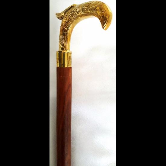 

Шлем для дайвинга с головой орла в классическом стиле, коричневая деревянная трость для ходьбы