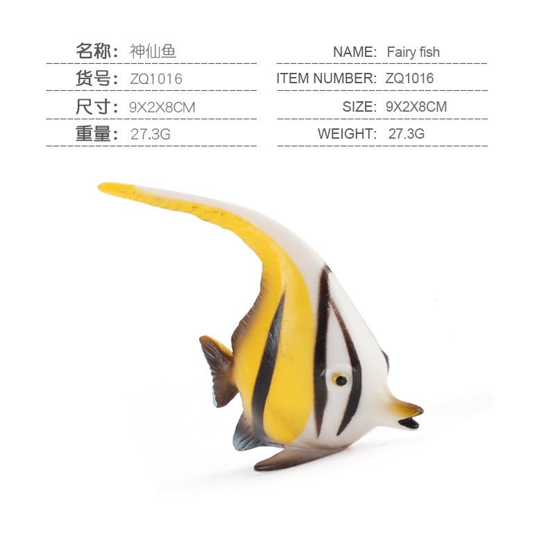 Simulation Solid Freshwater Fish Model 9-Piece Set, Animal Model Angelfish Salmon Tuna Aquarium Ornament