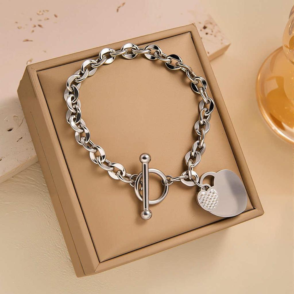 Rongxun Titanium Steel Love Bracelet - Light Luxury Fashion Niche Design for Women