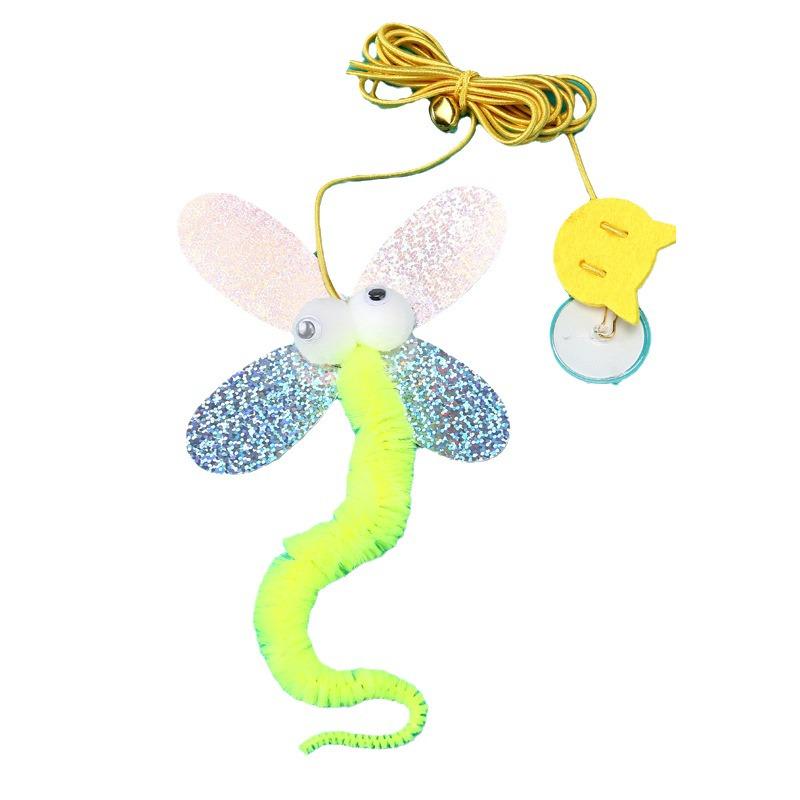 Cat Door Teaser: Bite-Resistant Elastic Rope with Sounding Mouse & Feather