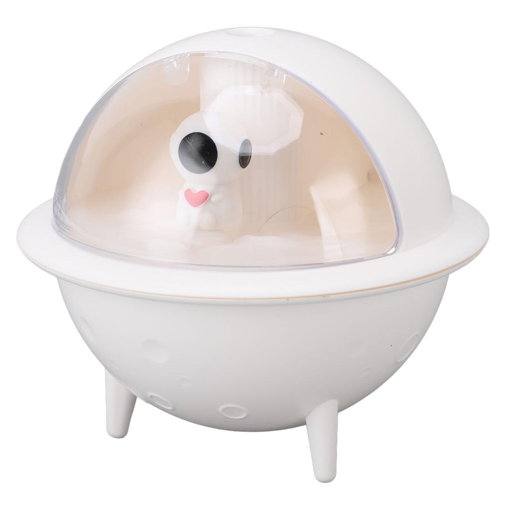 Bordluftfukter Bærbar Stor Tåkeutgang med Fargerikt Lys Hvit 350ml Mini Luftfukter for