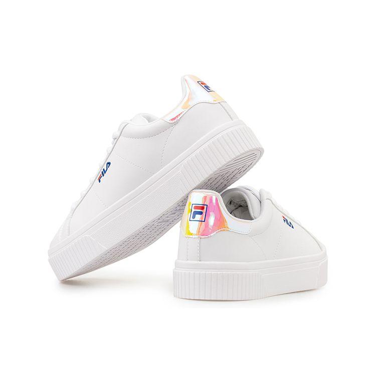 FILA Court Deluxe Stoff Synthetikleder Vielseitig Street Skate Niedrige Sneaker Damen Sneaker Weiß T12W034304FWT
