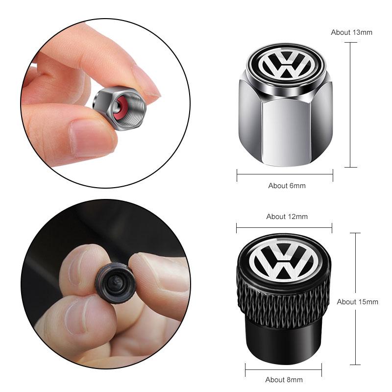 4Pcs Car Styling Wheel Tire Valve Caps Tyre Stem Cover Waterproof Accessories For VW Polo Golf MK4 Passat Tiguan Arteon Touareg zj3