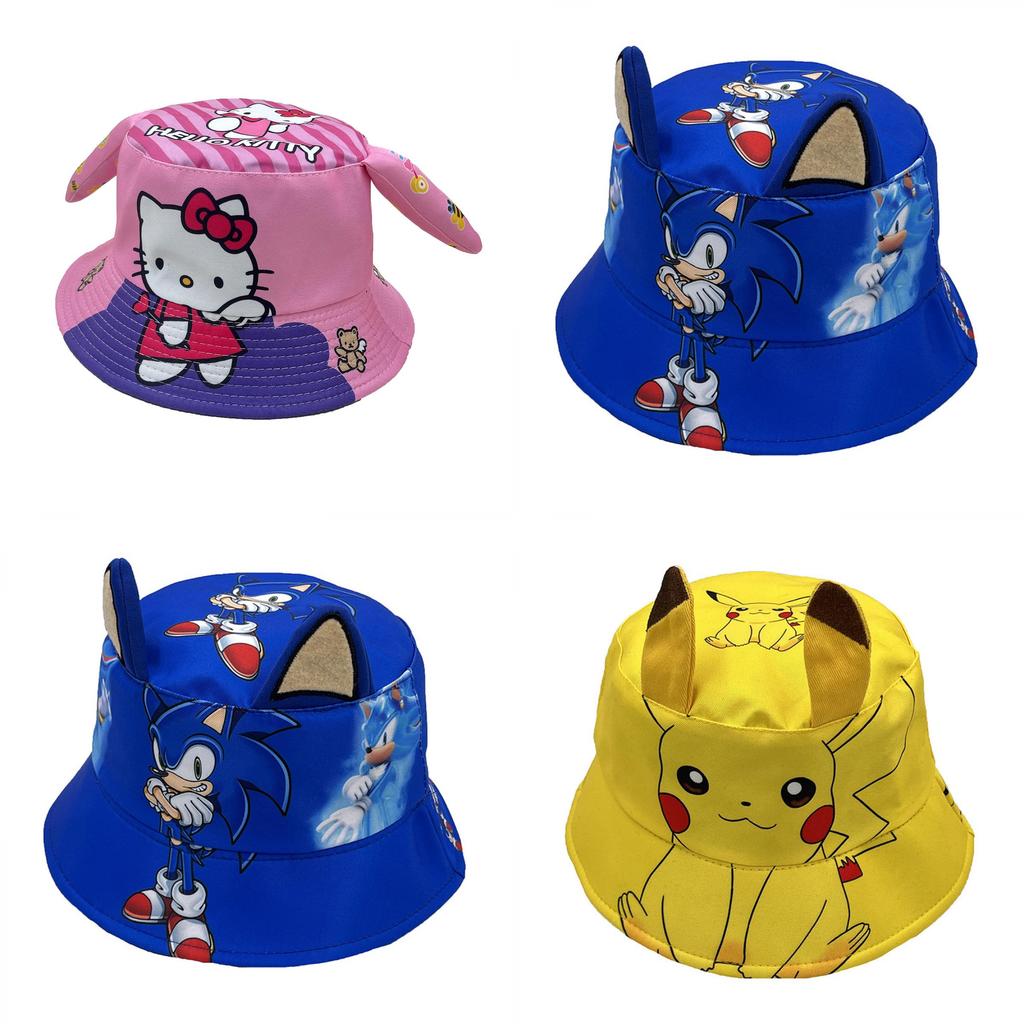 Pikachu Super Mario Bros Kuromi Pattern Fisherman Hat With Sun Protection For Kids And Teens