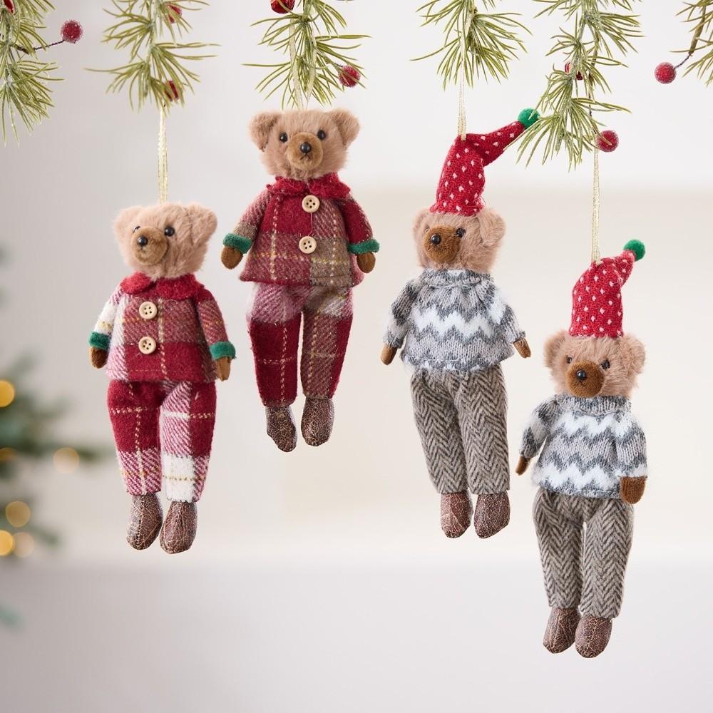 Cute Bear Doll Ornaments Plush Christmas Gift Doll Decorations  Xmas Party