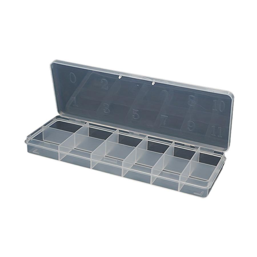 

12-Grid Plastic Storage Box, Transparent Multi-Compartment Organizer for Nail Art Rhinestones Craft Supplies, Salon Home Use