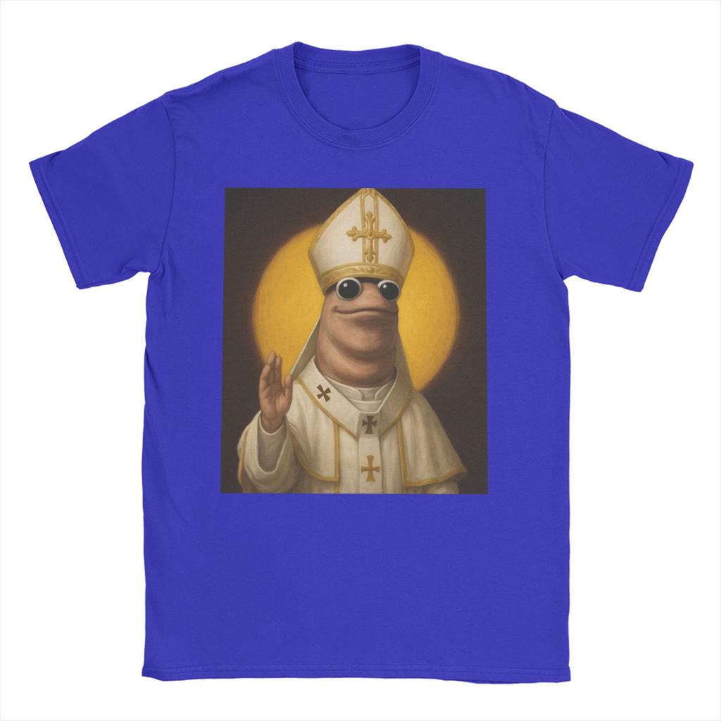 Marcus The Worm Meme TShirts for Men Women Jesus Christ God Holy Novelty Pure Cotton Tees Short Sleeve T Shirt Adult Clothes