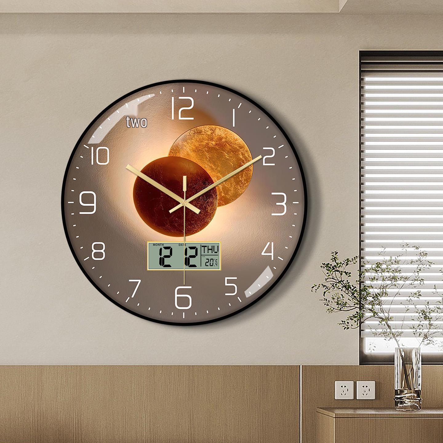 

Bestselling Bluetooth Wall Clock with Automatic Time Sync, English LCD, and Perpetual Calendar - Wall-Mounted Electronic Clock 12 inches