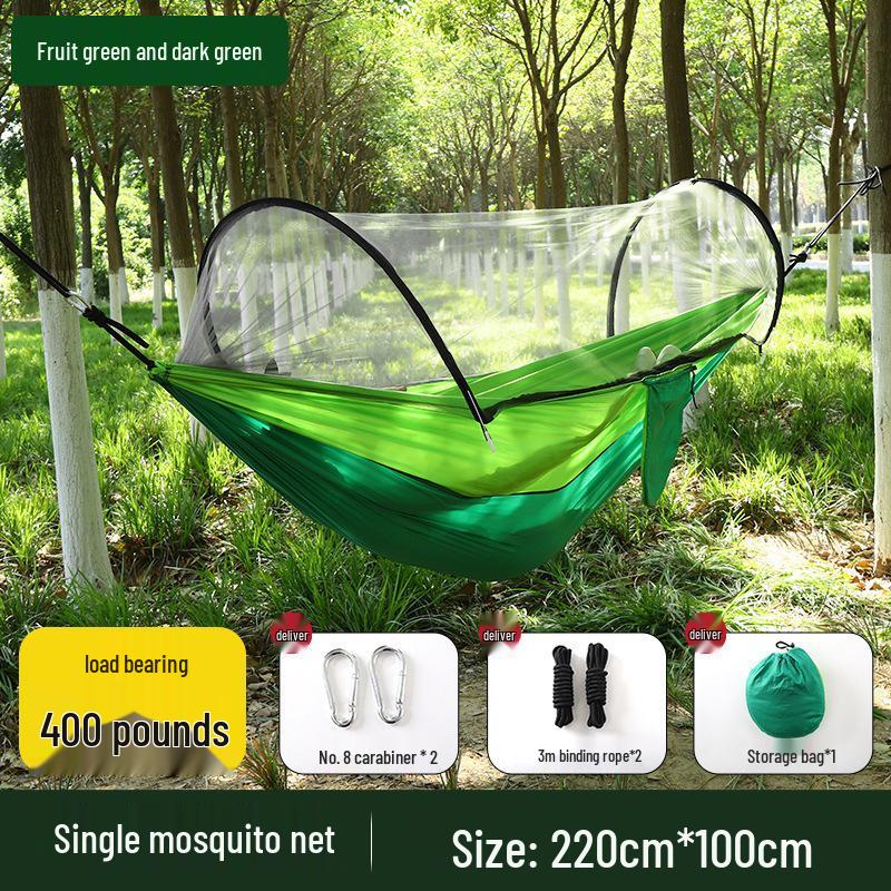 Anti-Rollover Camping Hammock with Mosquito Net for Single/Double Use