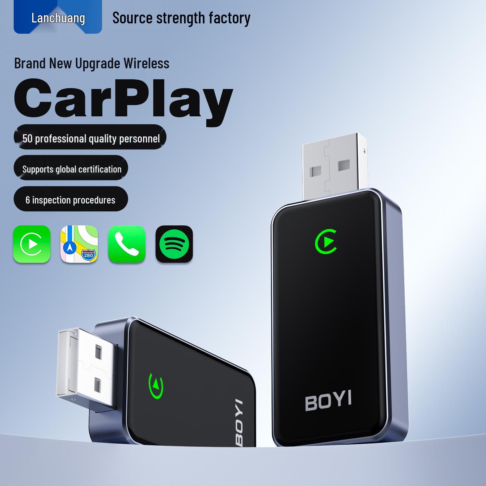 Беспроводной адаптер CarPlay: Превратите проводной CarPlay в беспроводной с помощью подключения 2-в-1 Neutral packaging