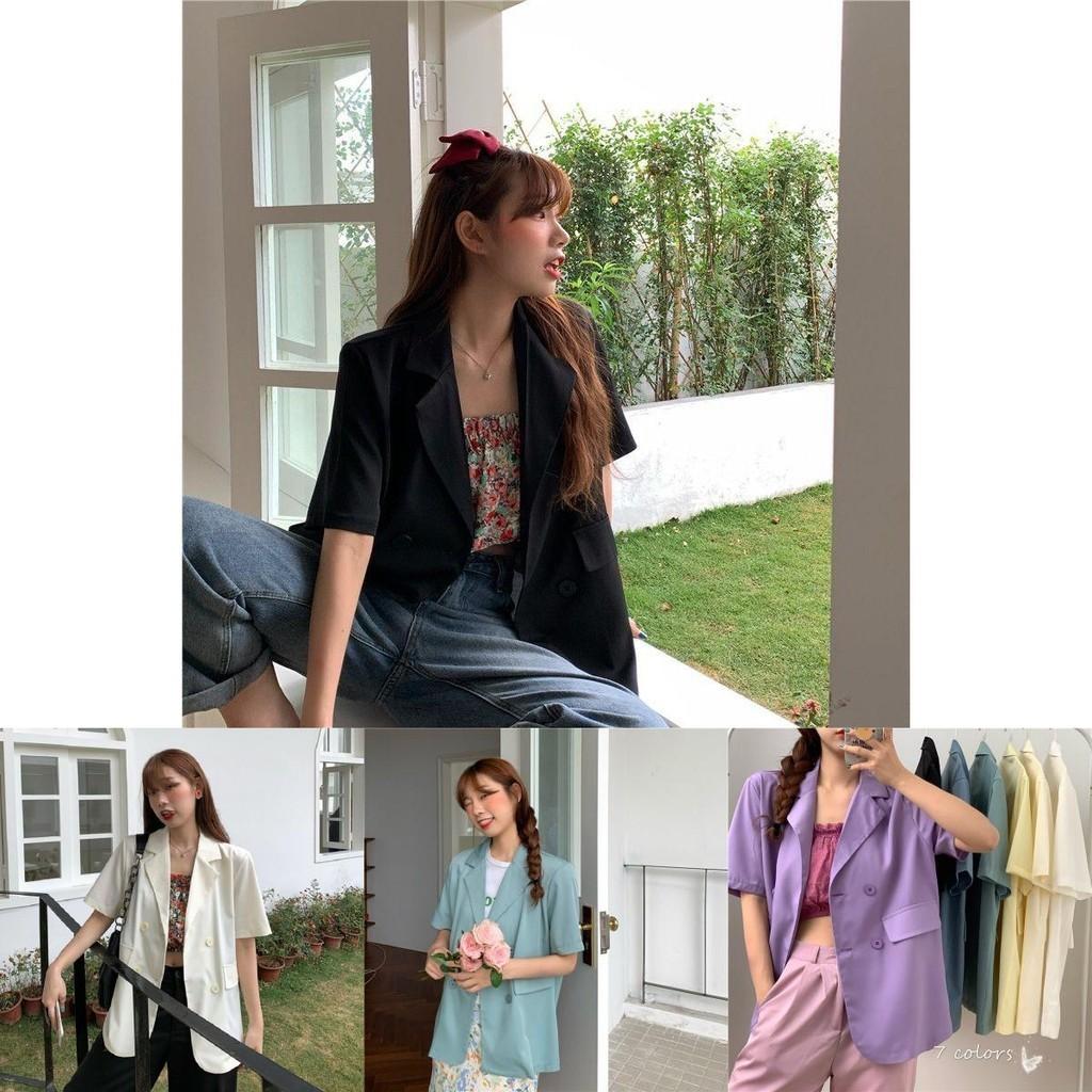 Chic Girl Korean High-quality Short-sleeve Suit Jacket Soft And Exquisite Fabric